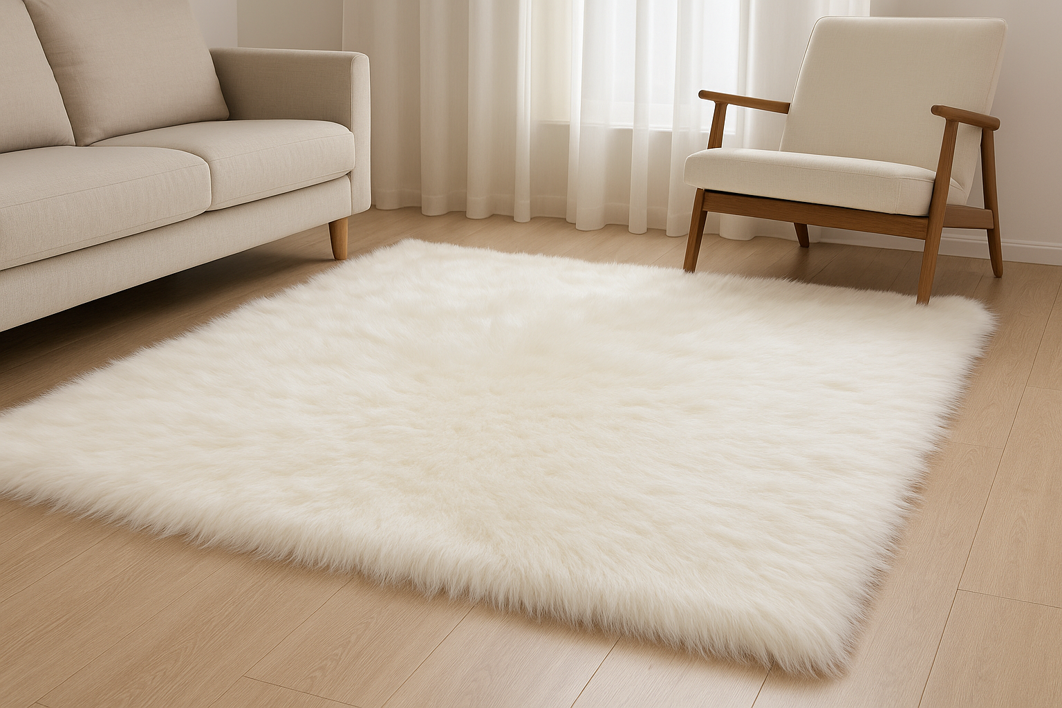White Fur Carpet